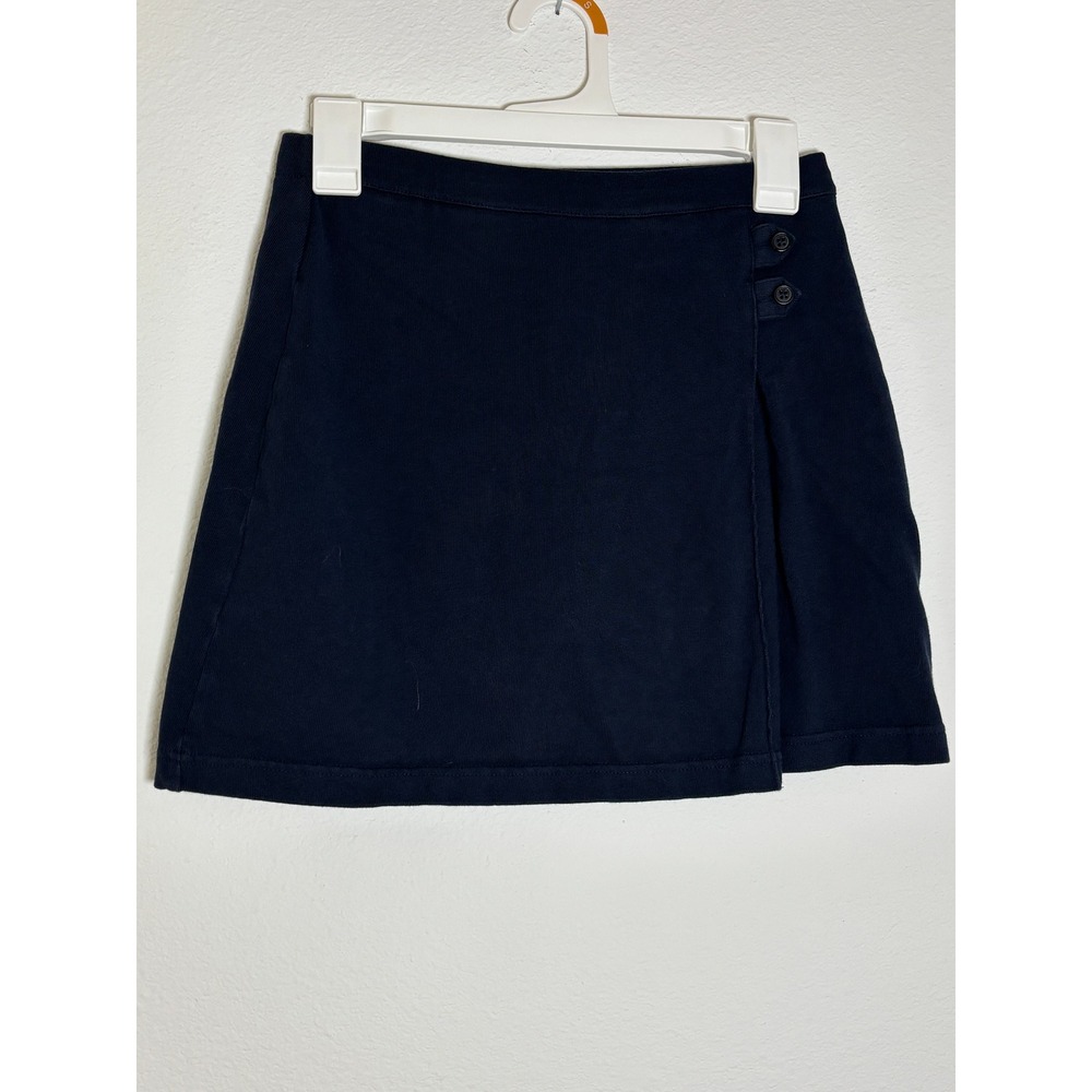 Lands End Girls Navy Blue Jersey Knit Skort School Uniform Size 14‎ Wrap Front